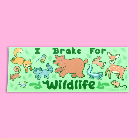 I Brake For Wildlife Forest Vinyl Bumper Sticker