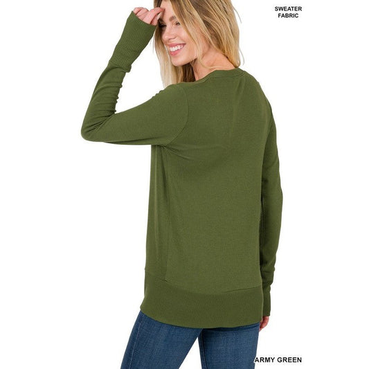 Button Down Sweater Cardigan