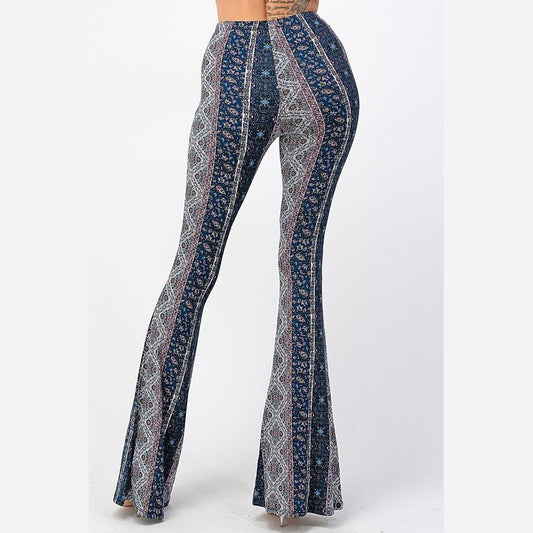 Boho Baroque Printed Flare Pants