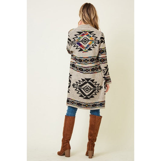 Rainbow Aztec Cardigan Sweater - The Feral Market