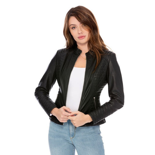 Jamie Vegan Leather Moto Jacket