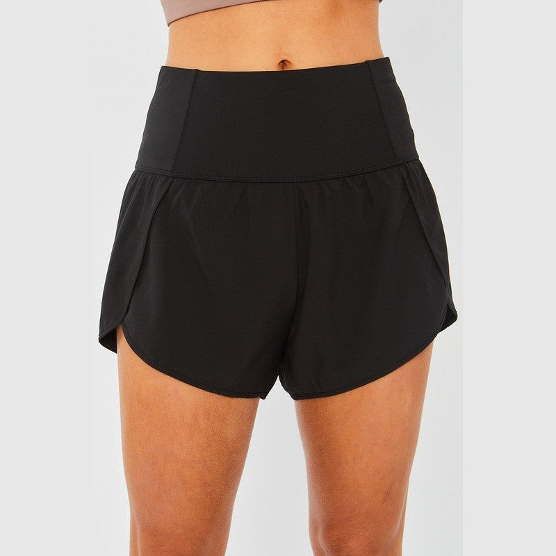 Woven Solid Back Pocket Shorts