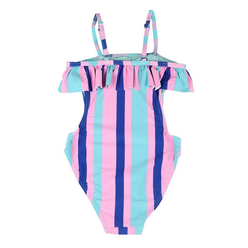 Girls Striped Off-Shoulder One-Piece