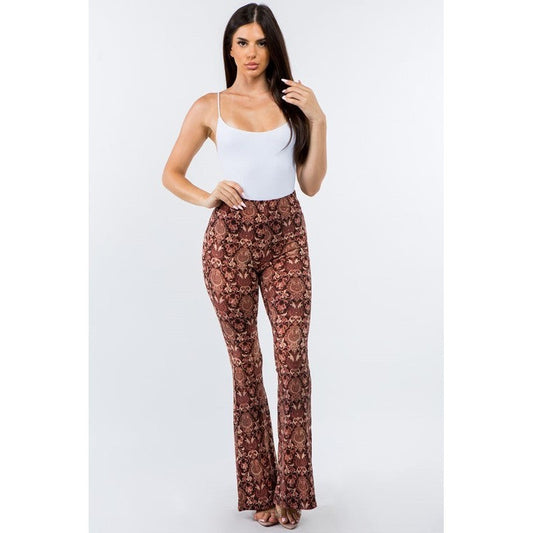 Red Haze Baroque Flare Pants