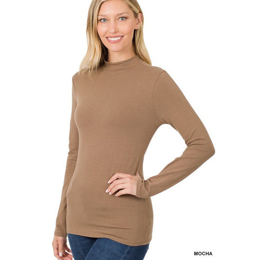 Cotton Mock Neck Long Sleeve