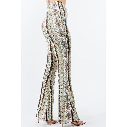 Mossy Filigree Flare Pants