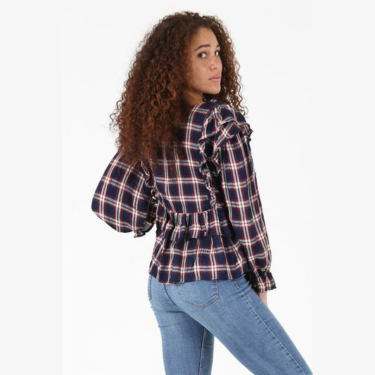Ruffled Plaid Top