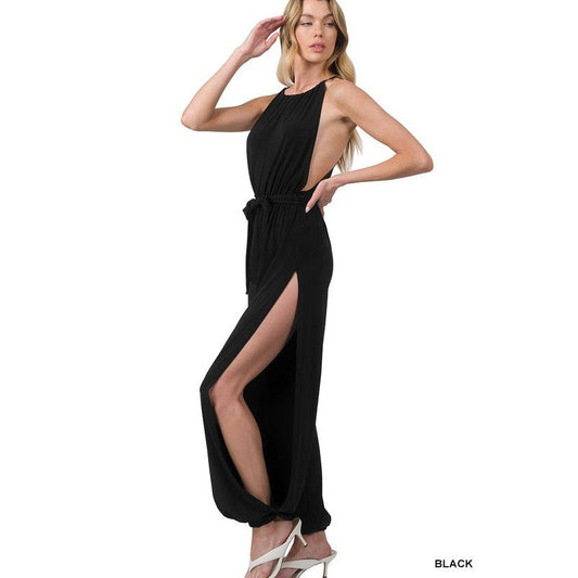 Halter Split-Side Jumpsuit