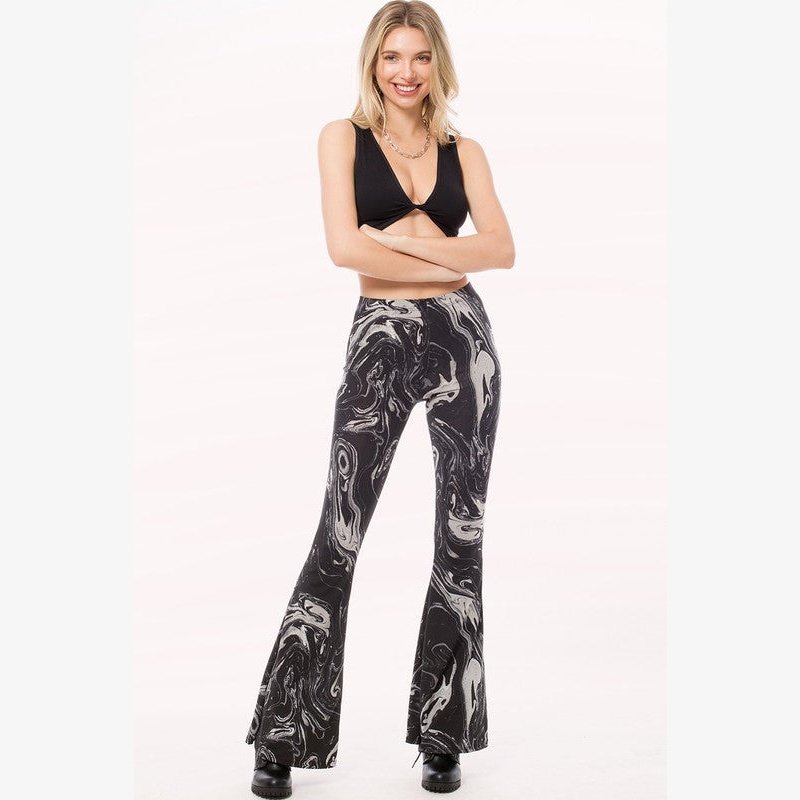Marbled Grey Flare Pants