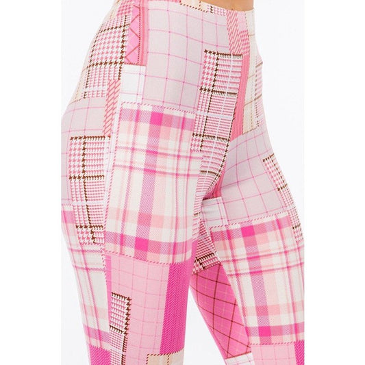 Plaid Patchwork Pants *Pink*