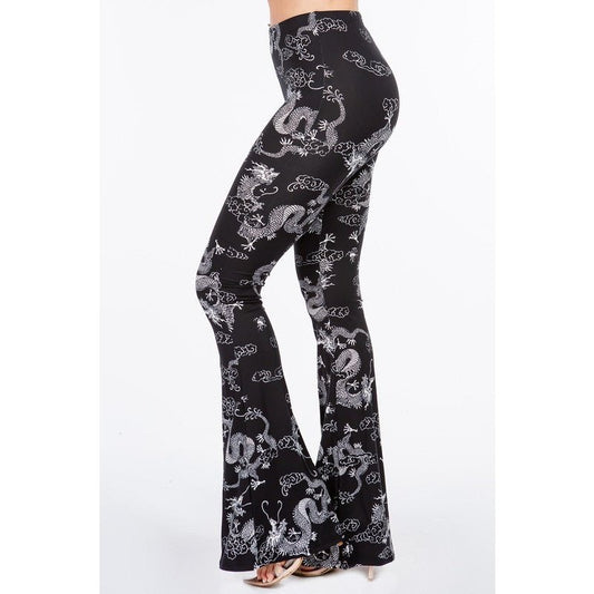 Chinese Dragon Flare Pants