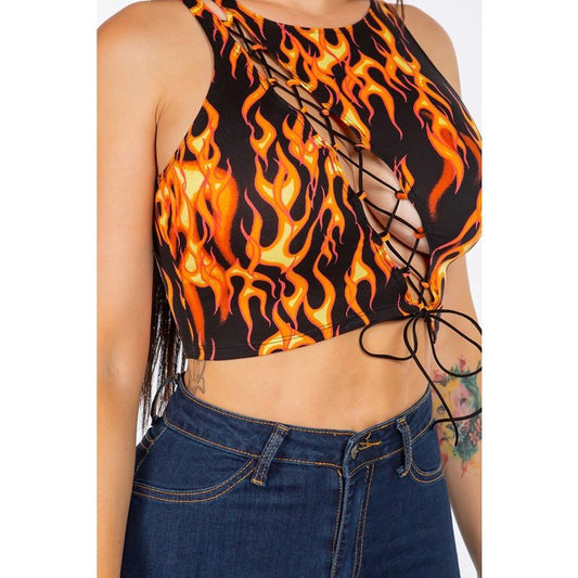 Flaming Crop Top
