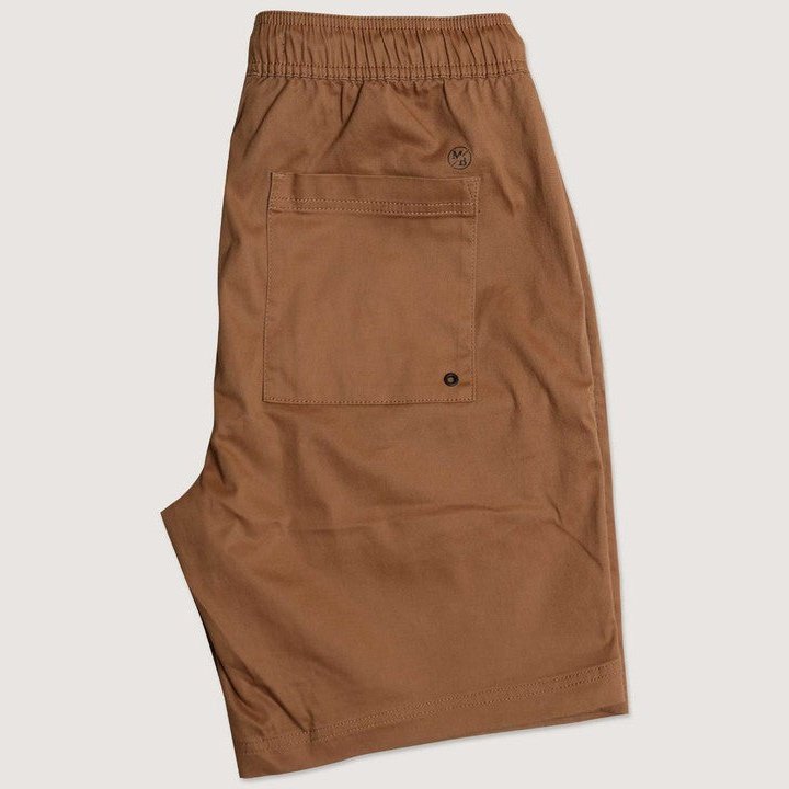 Solid Drawstring Shorts - Tobacco