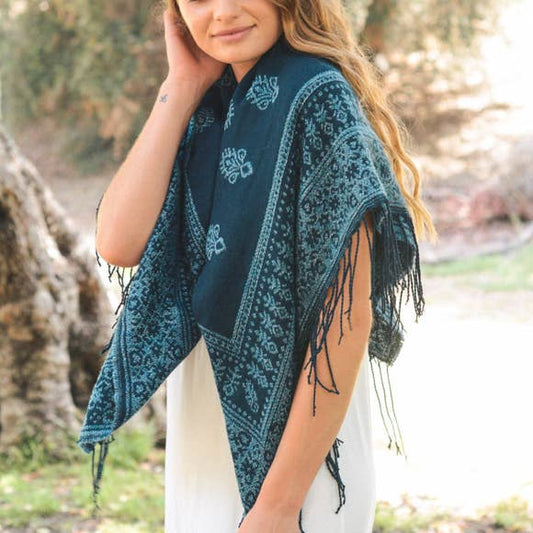 Indigo Paisley Blanket Scarf - The Feral Market