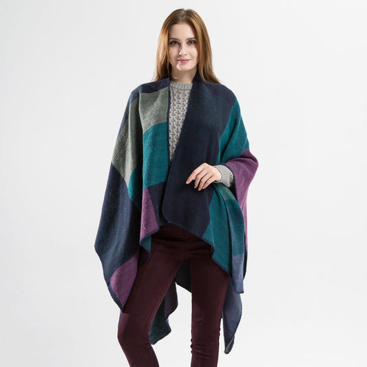 Cozy Color Block Shawl