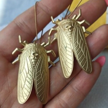 Gold Cicada Earrings