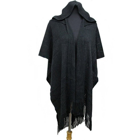 Hooded Wrap Poncho