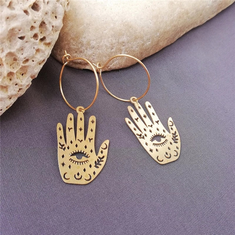 Palmistry Hoop Earrings