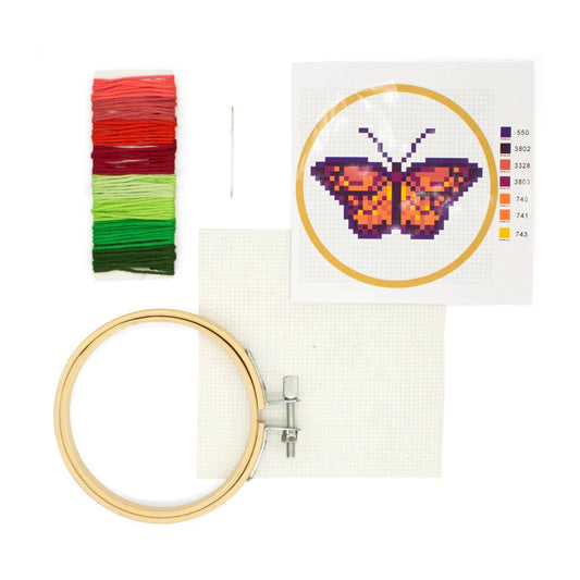 Mini Cross Stitch Embroidery Kit - Butterfly