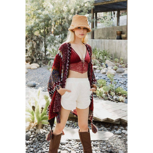 Colorful Crochet Patterned Ruana