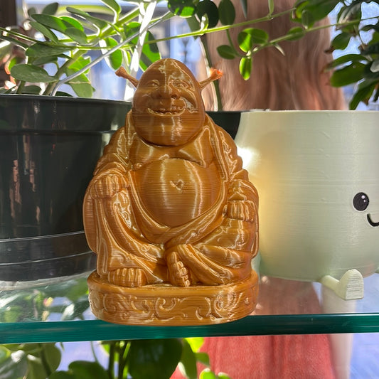 3D Printed Golden Shrek Buddha