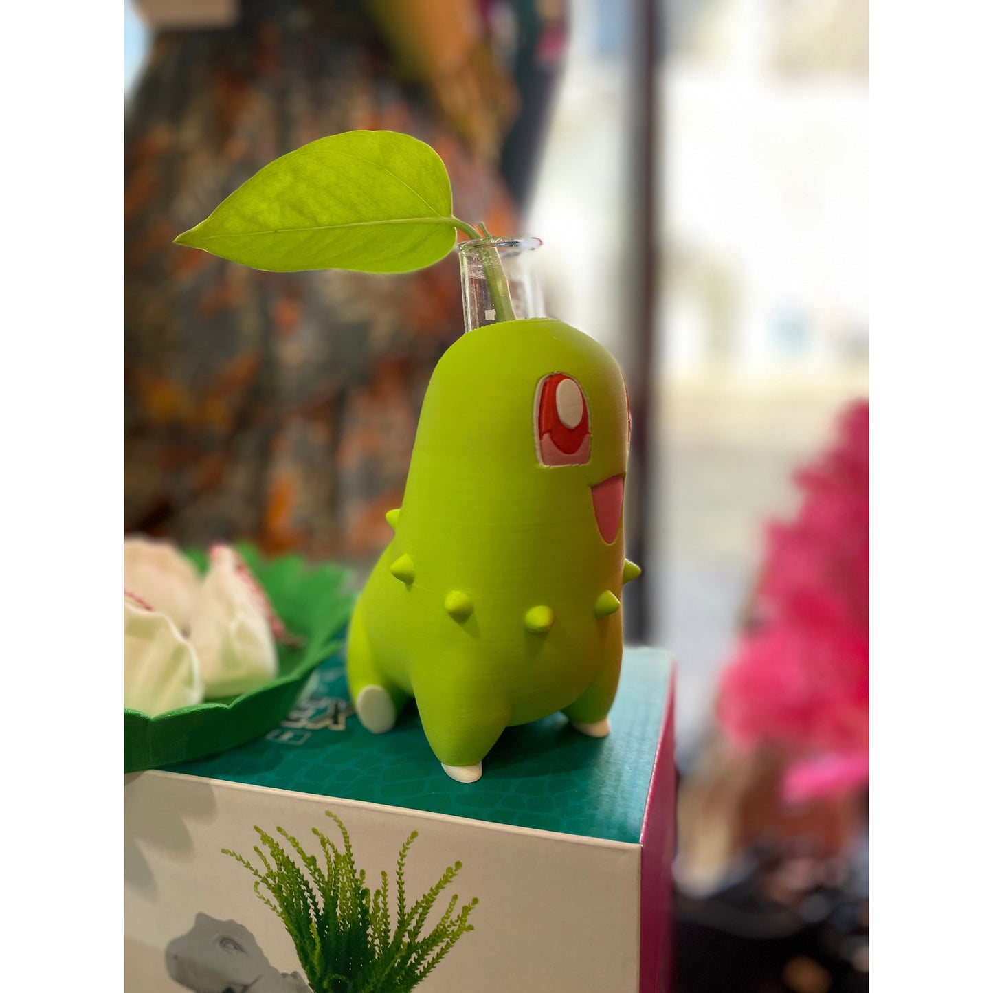 3D Printed Chikorita Test Tube Planter
