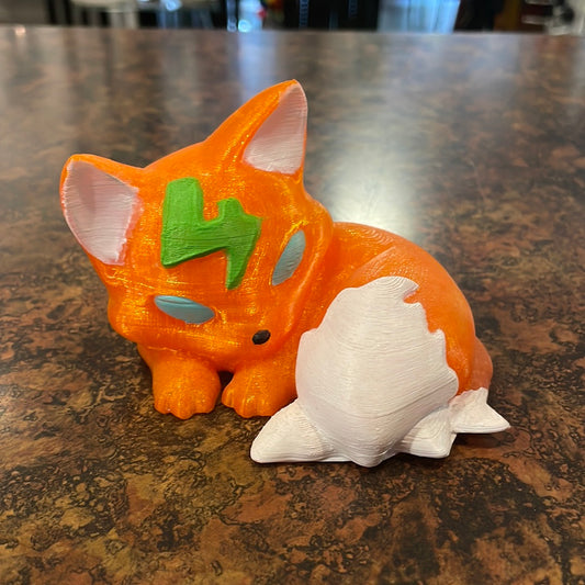 3D Printed Sleepy Fox (Painted)