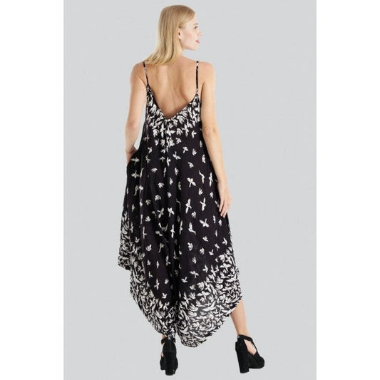 Bird Print Harem Jumpsuit