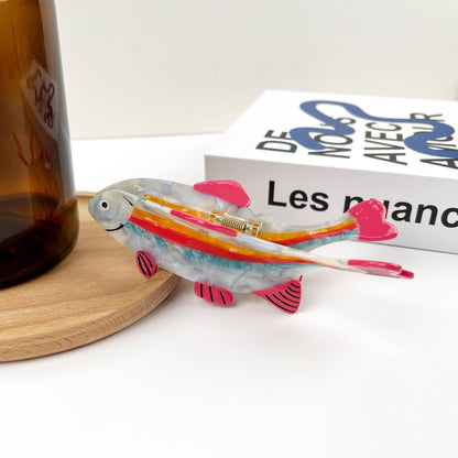 Striped Fish Hair Clip, Acetate Claw Clip