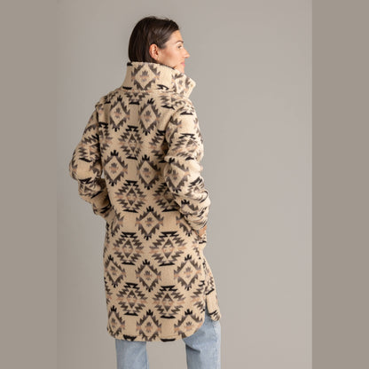 Women's Ainsley Long Sherpa Button Coat