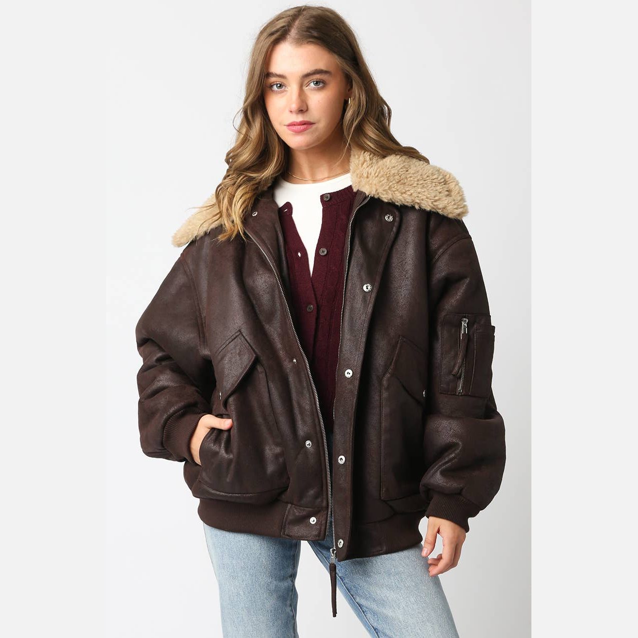 Aspen Pu Bomber Jacket - The Feral Market