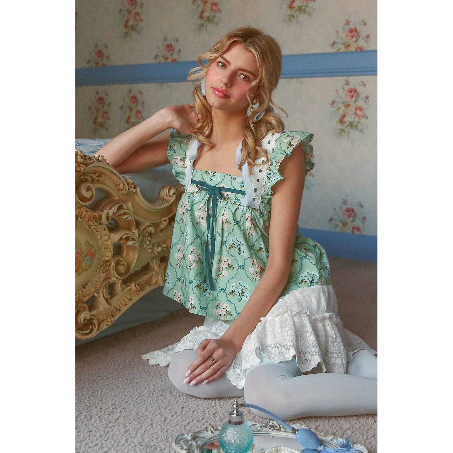 Floral Smocked Babydoll Top