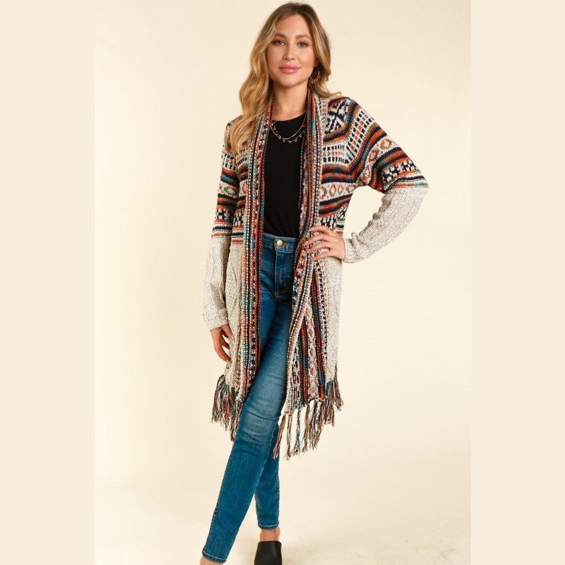 Rainbow Tassel Sweater Cardigan