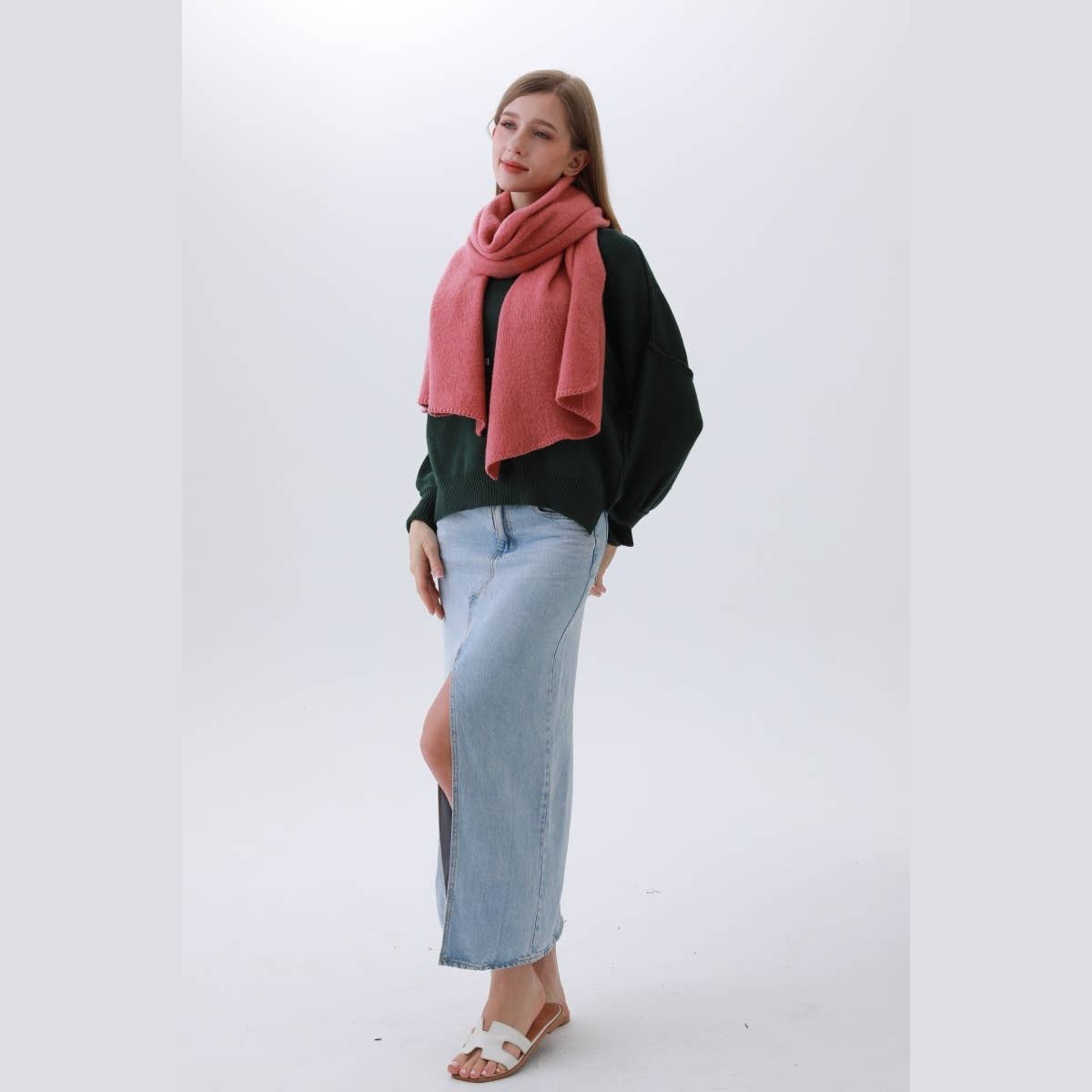 Solid Woven Bias-Cut Scarf - The Feral Market