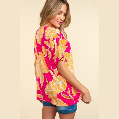 Tropical Floral Dolman Top