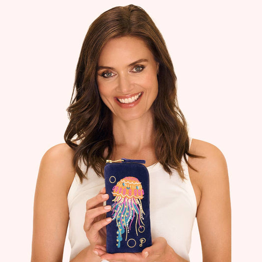 Velvet Sunglasses Pouch - Jolly Jelly - Navy
