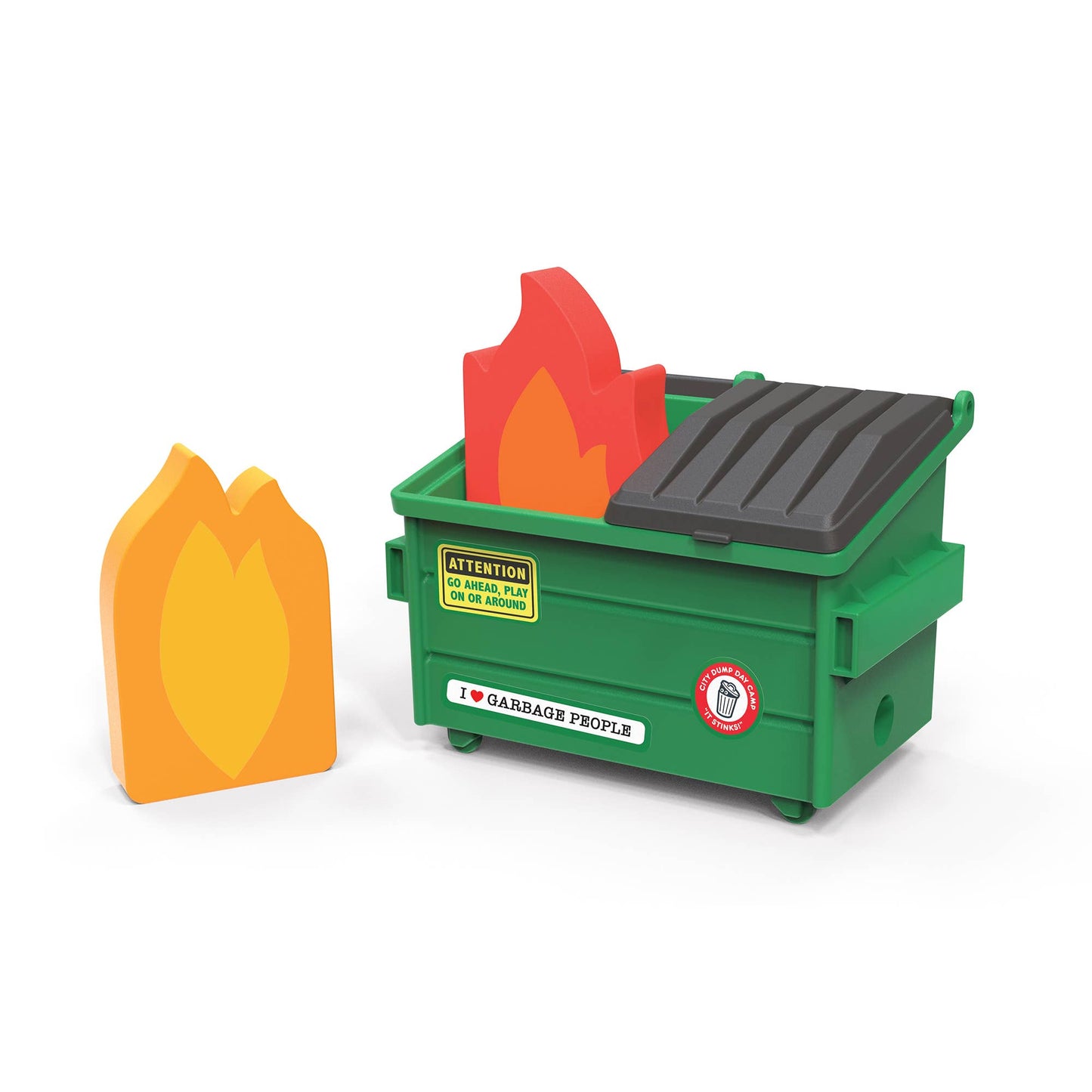 TRASH TALK Dumpster Fire Sharpener and Flame Erasers