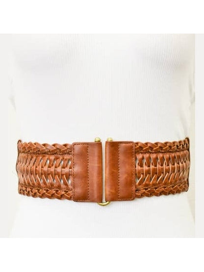 Vegan Leather Braided Waist Belt