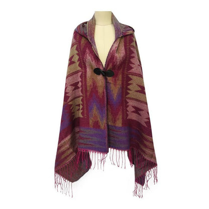 Aztec Print Hooded Wrap