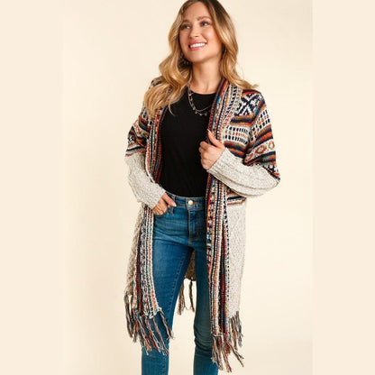 Rainbow Tassel Sweater Cardigan