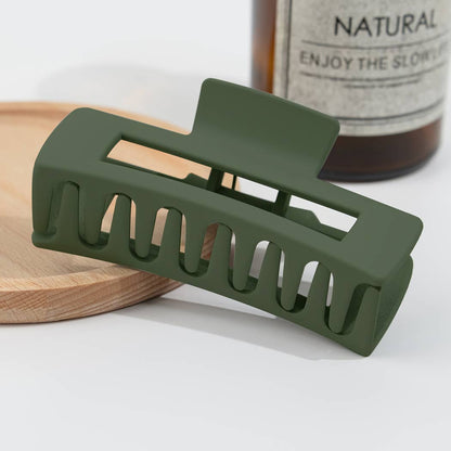 4.13'' Frosted Solid Color Rectangle Hair Clip