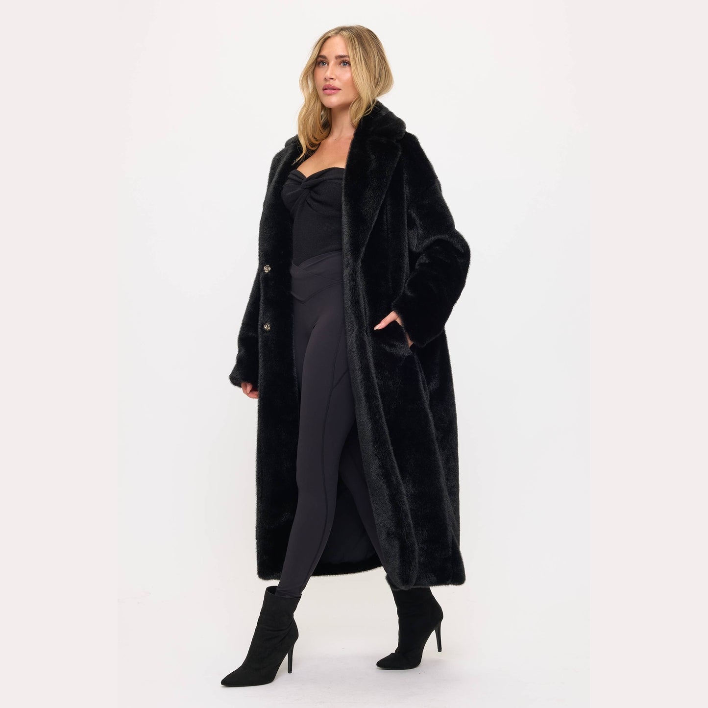 Midnight Luxe Maxi Fur Coat