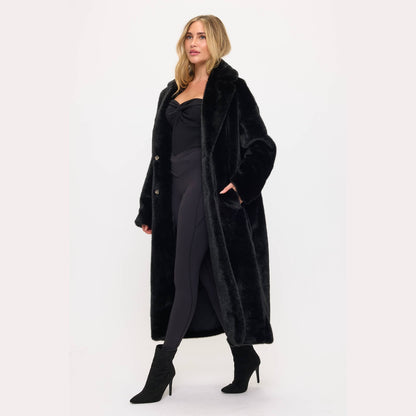 Midnight Luxe Maxi Fur Coat