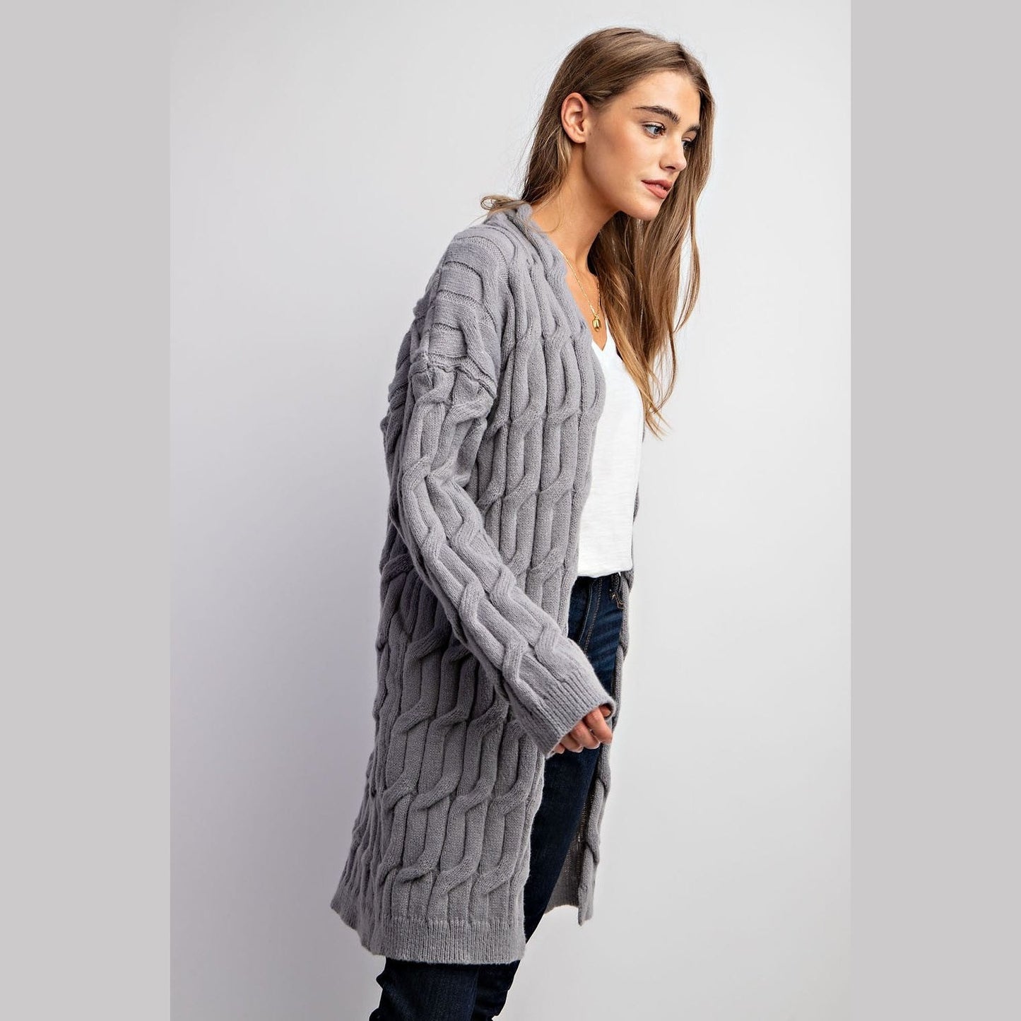 Charlize Chunky Cable Knit Cardigan