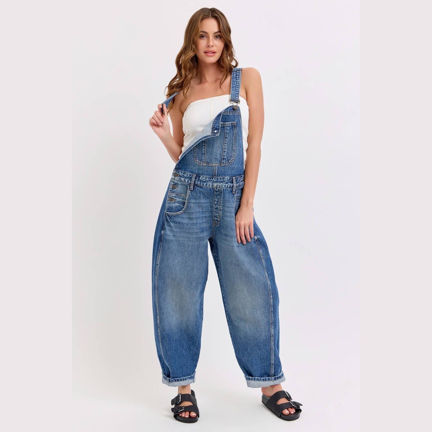 Mid-Waisted Barrel Overall [WV89597BR-M]