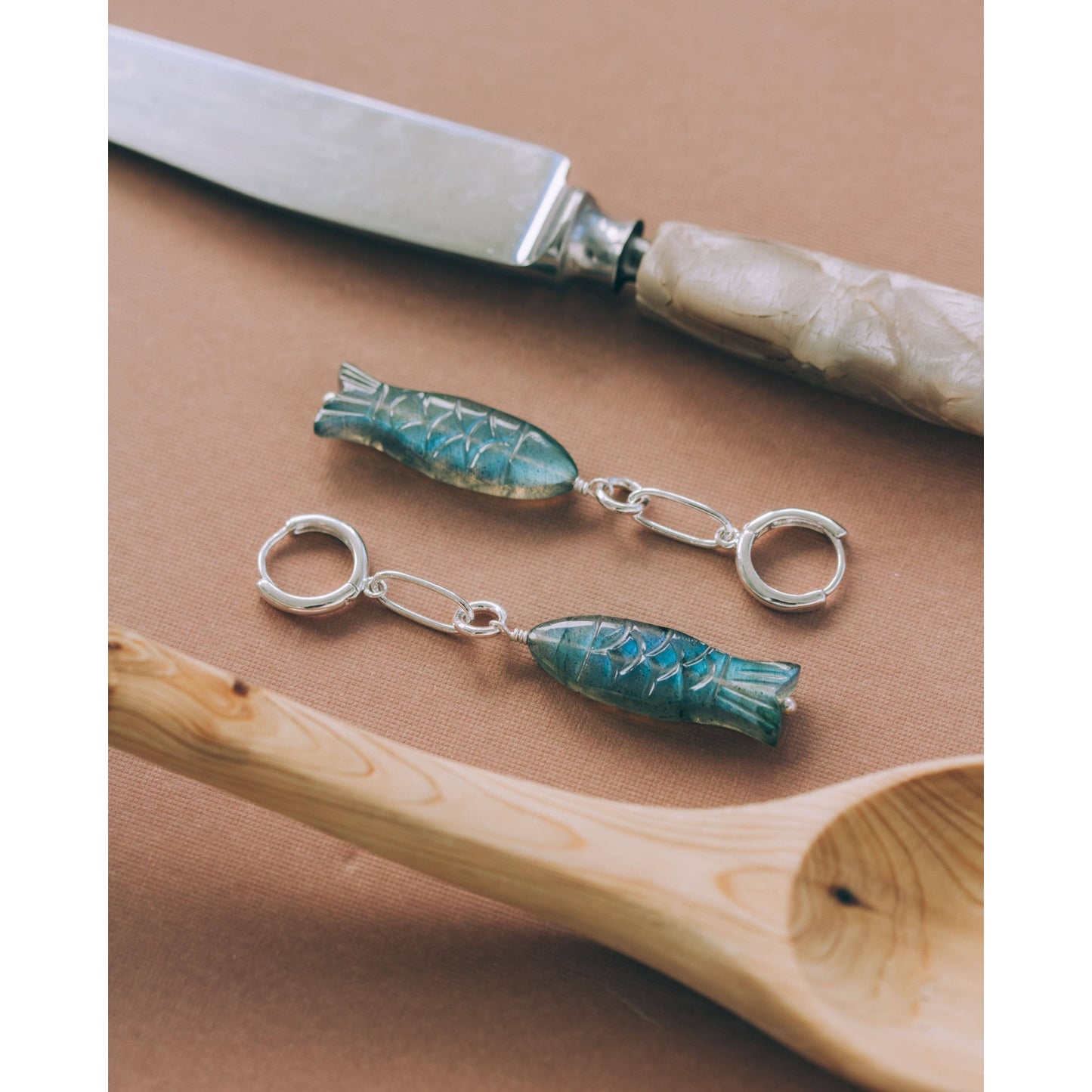 La Sirena (the mermaid) Huggie Hoop Earrings