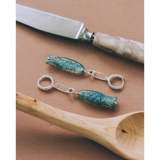 La Sirena (the mermaid) Huggie Hoop Earrings