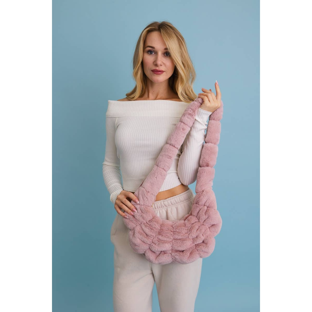 Plush Cloud Knit Cross Body Bag