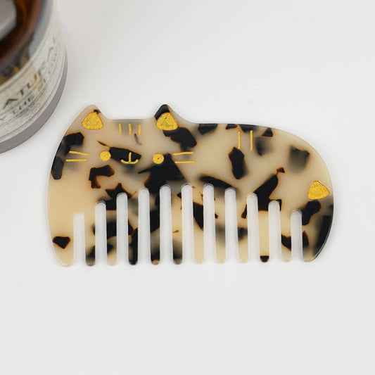 3.77'' Cute Cat Acetate Hair Comb, Eco-Friendly