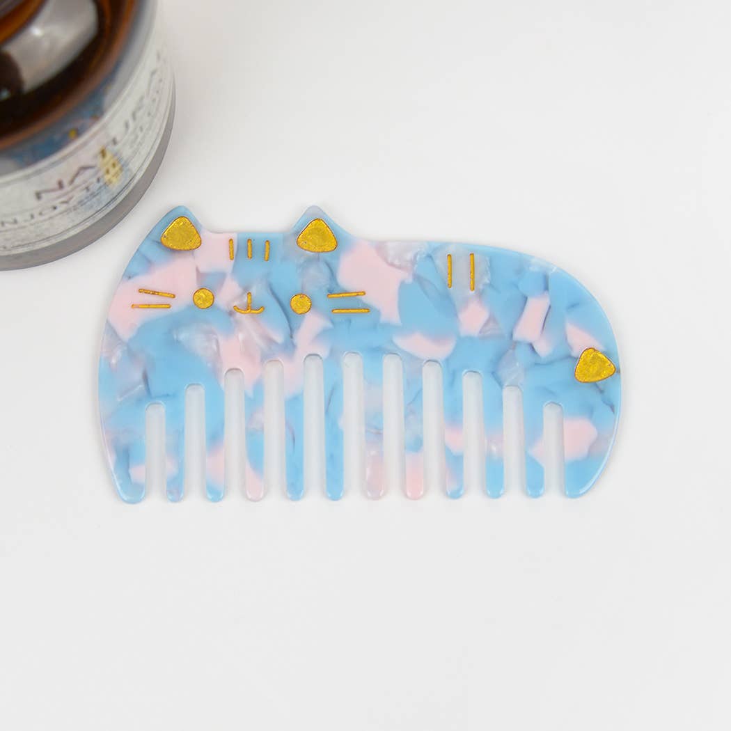 3.77'' Cute Cat Acetate Hair Comb, Eco-Friendly - The Feral Market